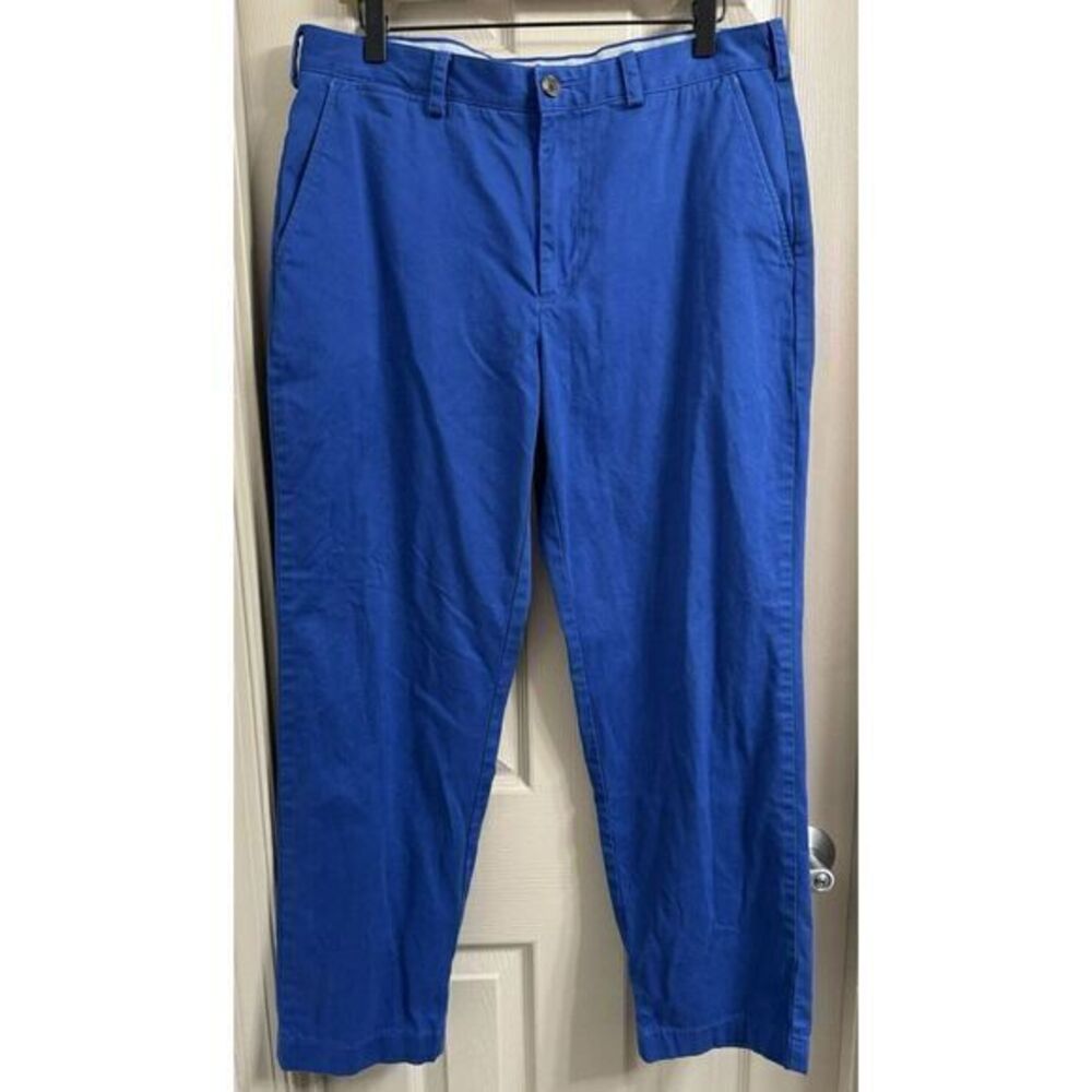 Brooks Brothers Men's Clark Pants Size 36 x 30 Royal Blue‎ Flat Front